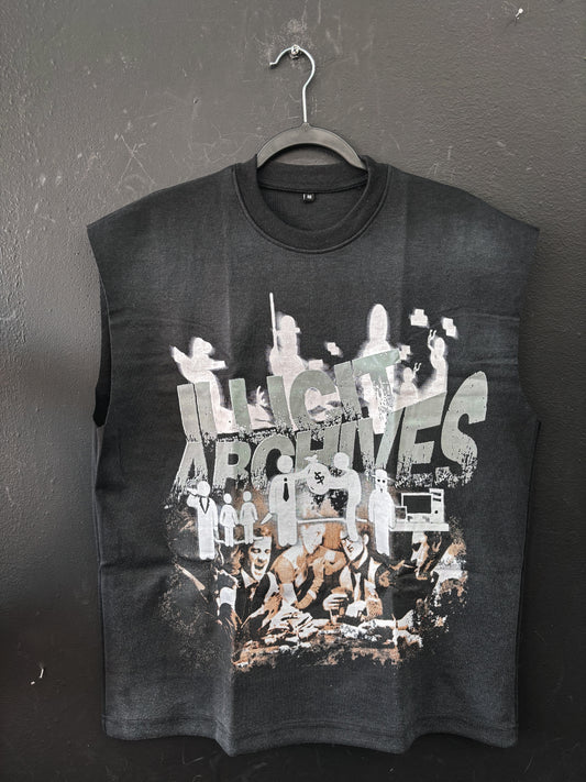 Black Washed Muscle Tee